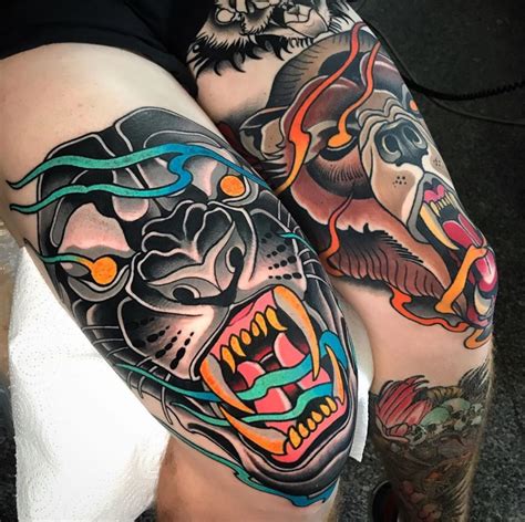 cool knee tattoos|traditional knee tattoos.